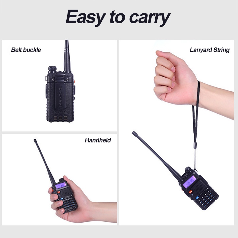 HT UV5R BAOFENG Walkie Talkie Dual Band 5W 128CH UHF+VHF handy talkie Original uv5r Two-Way Radio COD Walkie Talkie Konstruksi