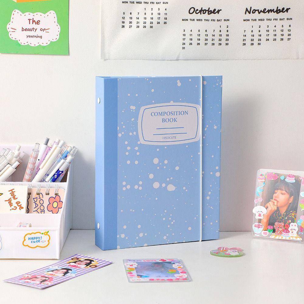 Lanfy Photocard Collect Book School Supply Alat Tulis Jounral Cover A5 Binder Splash-ink Chasing Stars Card Holder