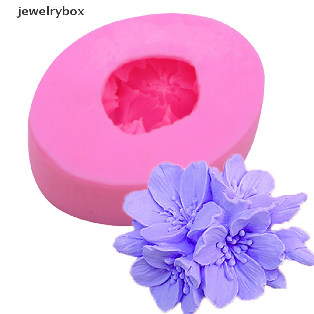 [jewelrybox] 1pc Cetakan Silikon Peach Blossom Untuk Membuat Fondant Bunga DIY Decorag Mold Boutique