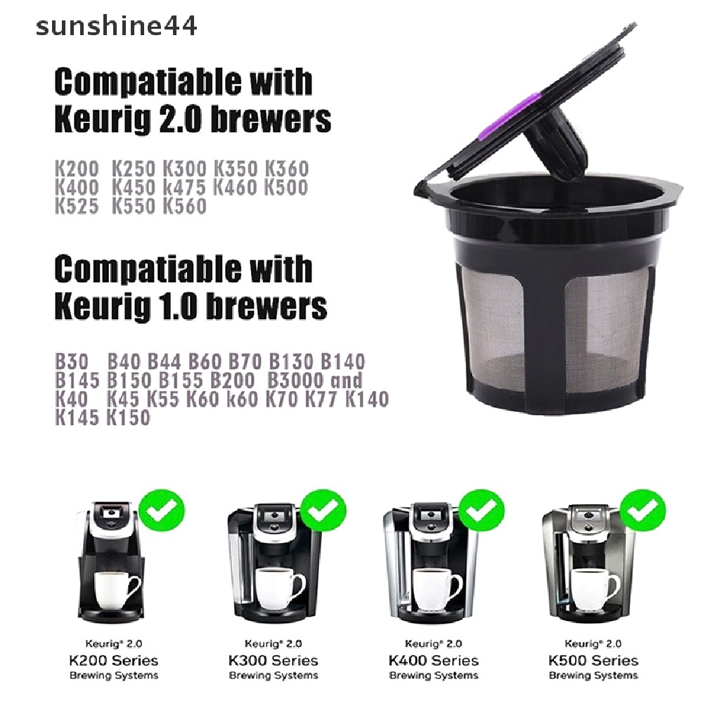 Sunshine Reusable Coffee K cup Keranjang Filter K Carafe Kopi Kapsul Dripper Compatible ID