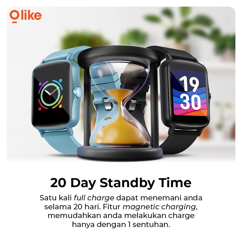 Olike W11 Smartwatch Jam Tangan Pria / Wanita Full Screen Health Monitoring Sport Mode - Garansi Resmi 1 Tahun