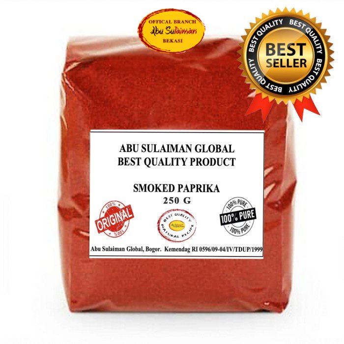 

SMOKED PAPRIKA POWDER PREMIUM QUALITY HALAL / BUBUK PAPRIKA ASAP 250 G