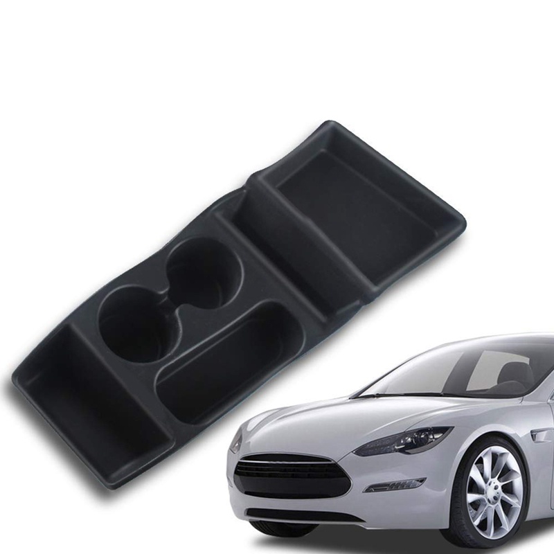 Kotak Penyimpanan Silikon Mobil Console Container Center Insert Box Untuk Tesla Model S 2012-2017