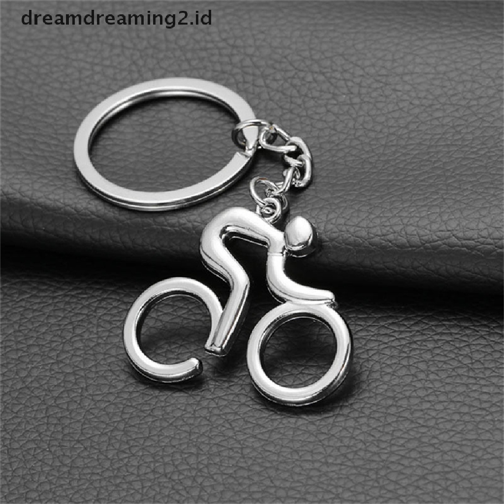 (hot) Baru Unisex Olahraga Naik Bersepeda Sepeda Sepeda Liontin Keyring Alloy Keychain//