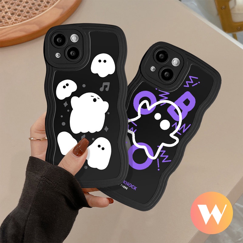 Redmi 10C A1 10 9T 9 9A A1+10A 9C NFC POCO X3 NFC Pro M3 Mi 11T Pro Redmi Note 11 8 9 10 10s 11s 11Pro 9s 10Pro Max Wavy Edge Cartoon Ghost Lucu Cute Monster Kecil Soft Sarung