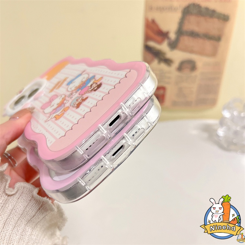 IPHONE Casing Kompatibel Untuk Iphone14 13 12 11 Pro Max X Xr Xs Max7 8 6 6s Plus SE Pasangan Kartun Bebek Casing Ponsel Lensa Monster Kecil Bening Soft Case Cover Shockproof Cover Pelindung