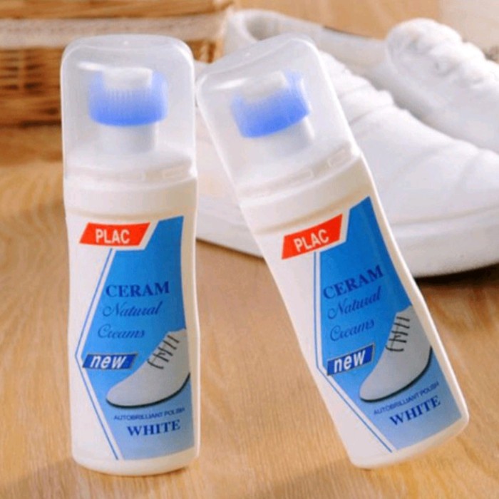 [SP366] PLAC CREAM CAIRAN PEMBERSIH SEPATU PUTIH SHOE CLEANER POLISH SEMIR
