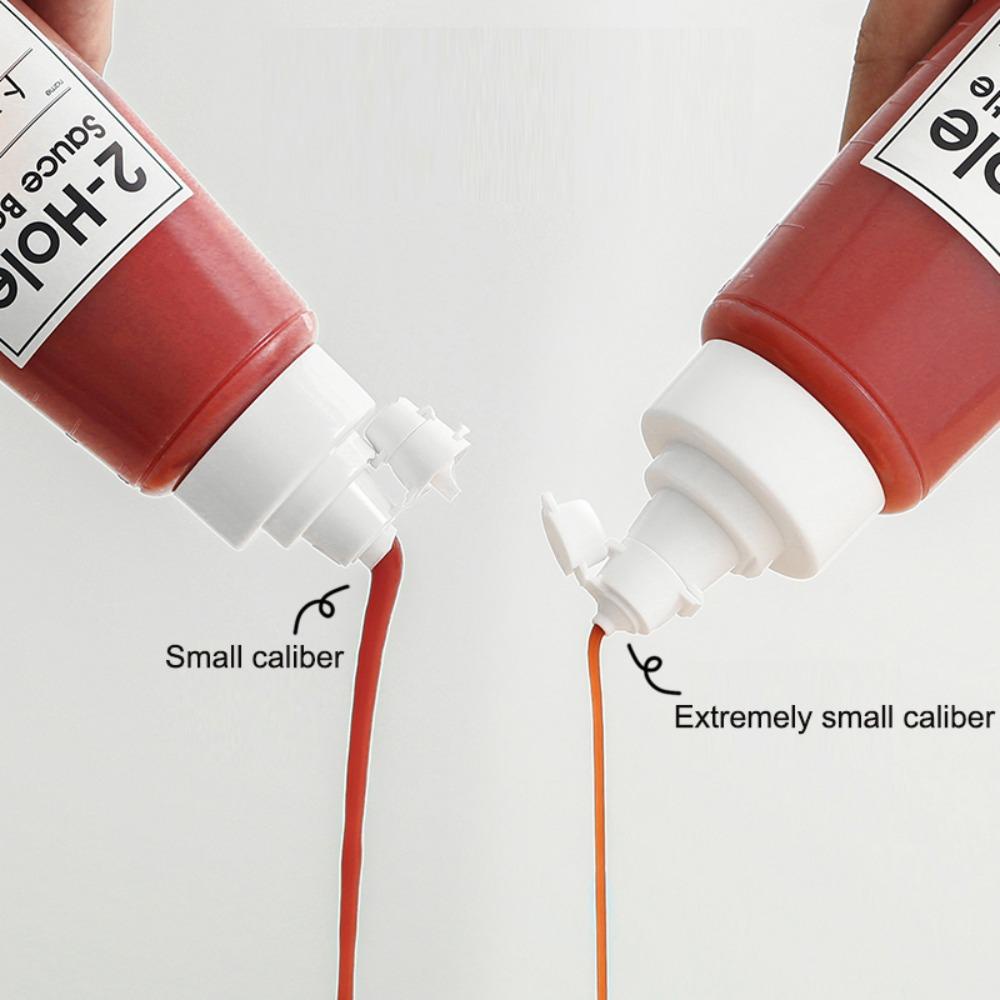 [Elegan] Botol Saus Double Bottle Mulut Tembus Dapur Plastik Olive Oil Tomat Sauce Honey Bottle