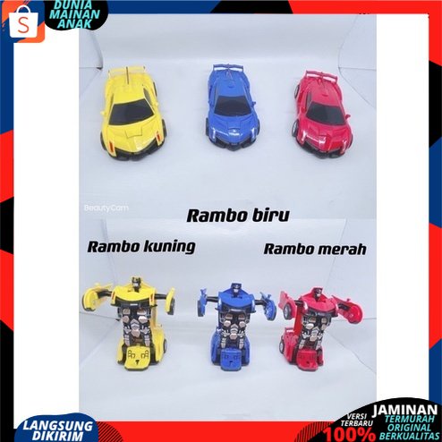 MOBIL MAINAN ANAK / MOBIL ROBOT TRANSFRMER PULLBACK 2 IN 1 DEFORMATION BISA BERUBAH BENTUK