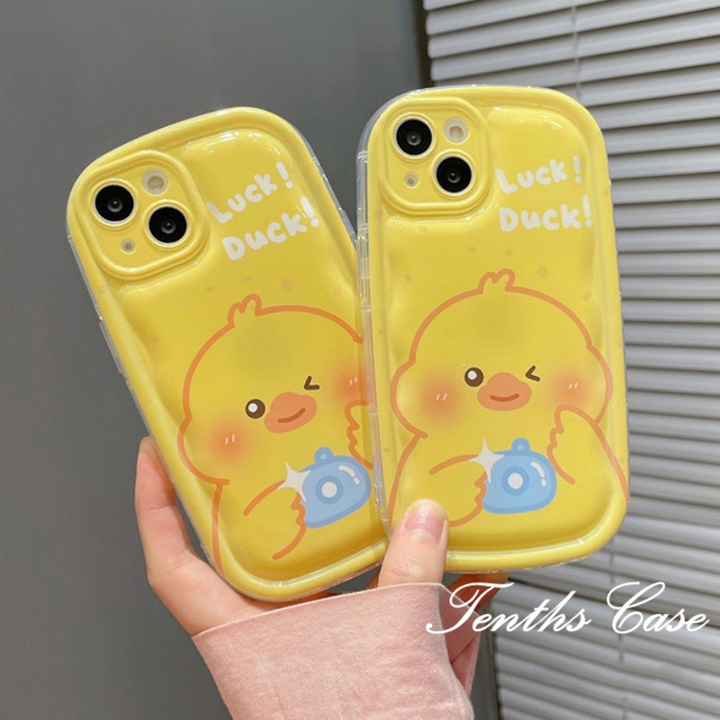 Kompatibel Untuk IPhone14 13 12 11 Pro Max8 7 6 6s Plus X Xr Xs Max SE 2020 Bebek Beruntung Ponsel Case Sabun Soft Cover