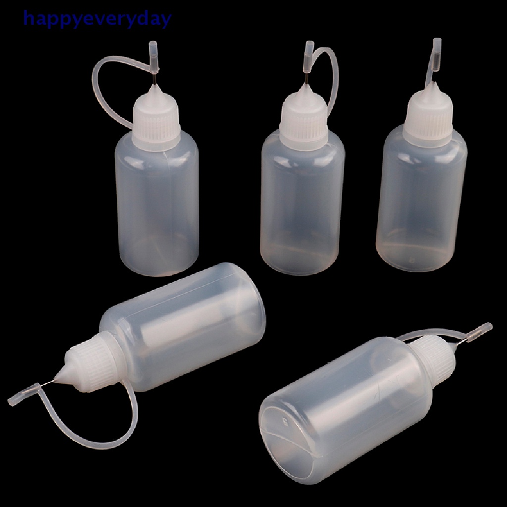 [happy] 5pcs 30ml Botol Pencet Jarum Aplikator quilling Plastik DIY [ID]