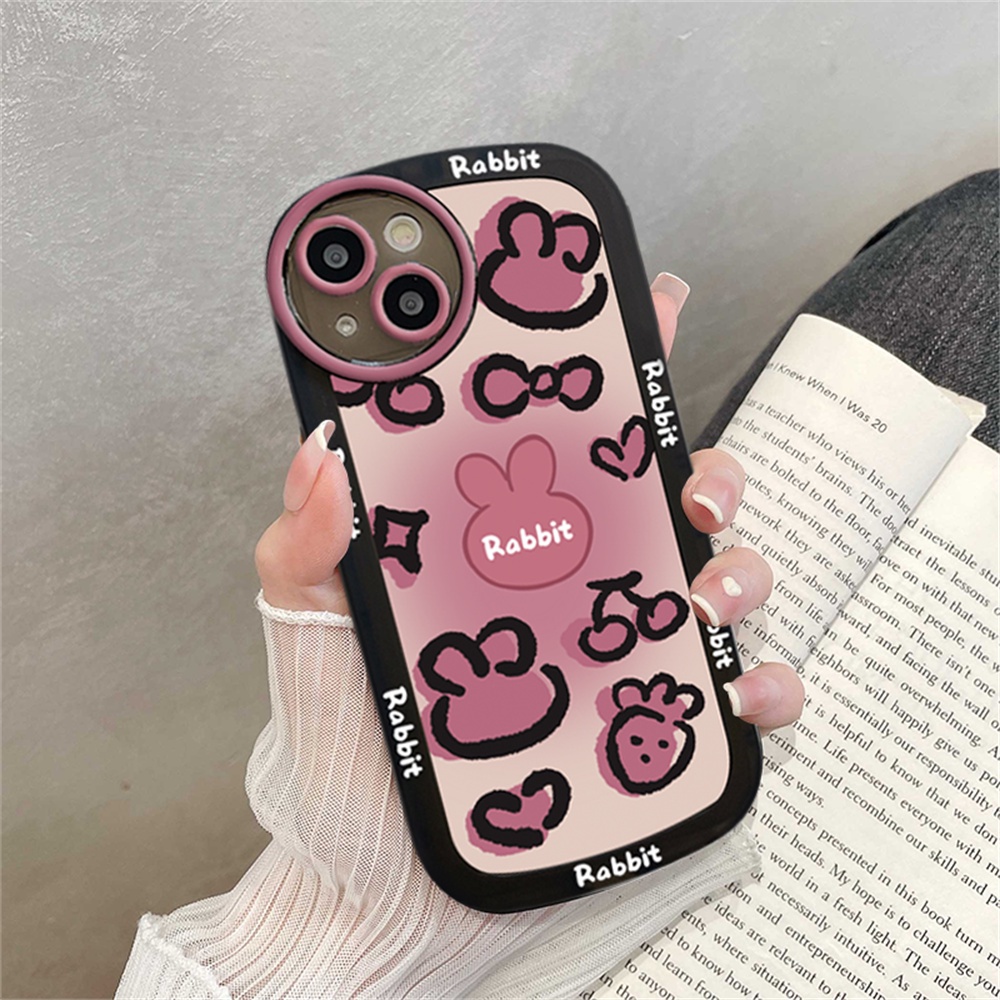 Realme 10 C55 5 5i 6i C3 C35 C33 C21Y C25Y RealmeC11 C11 2021 C20 C25 C15 C12 C2 C1 Kupu-Kupu Dan Kelinci Bening Lembut TPU Phone Case Binteacase