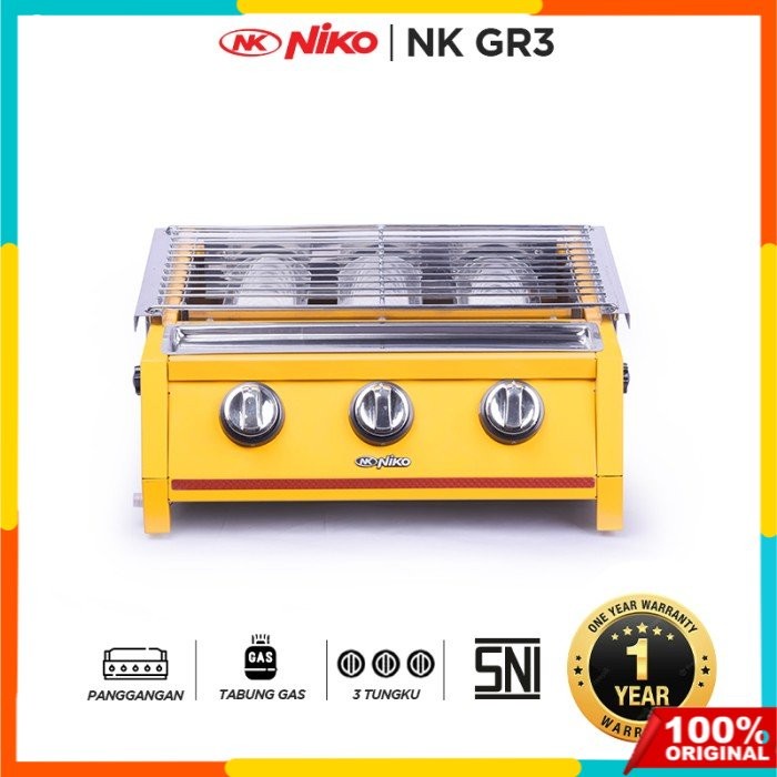 NIKO kompor Grill 3 Tungku NK-GR3 / Kompor Gas pemanggang niko