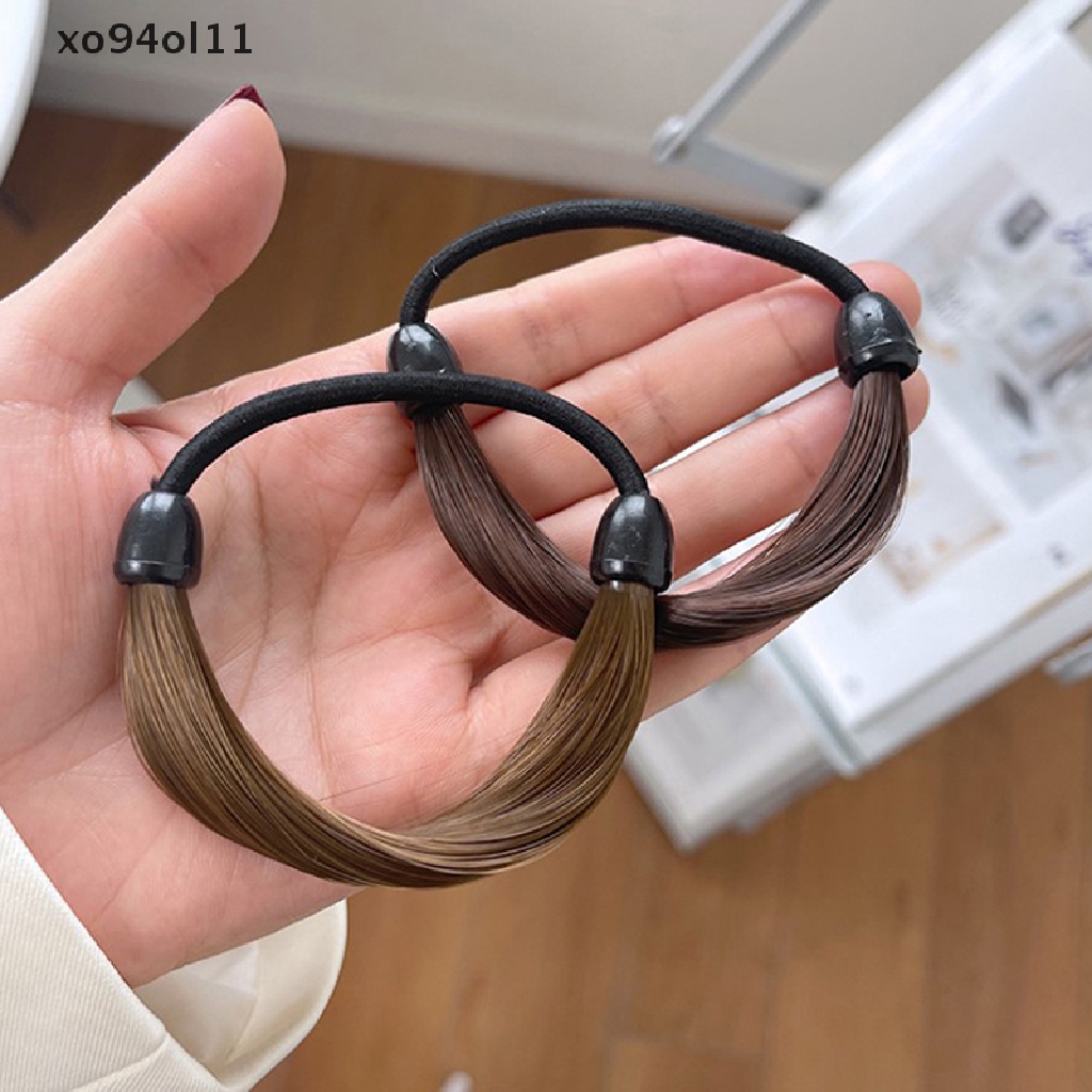 Xo Karet Gelang Simulasi Rambut Wig Kepala Tali Rambut Cincin Tali Rambut Elastis OL