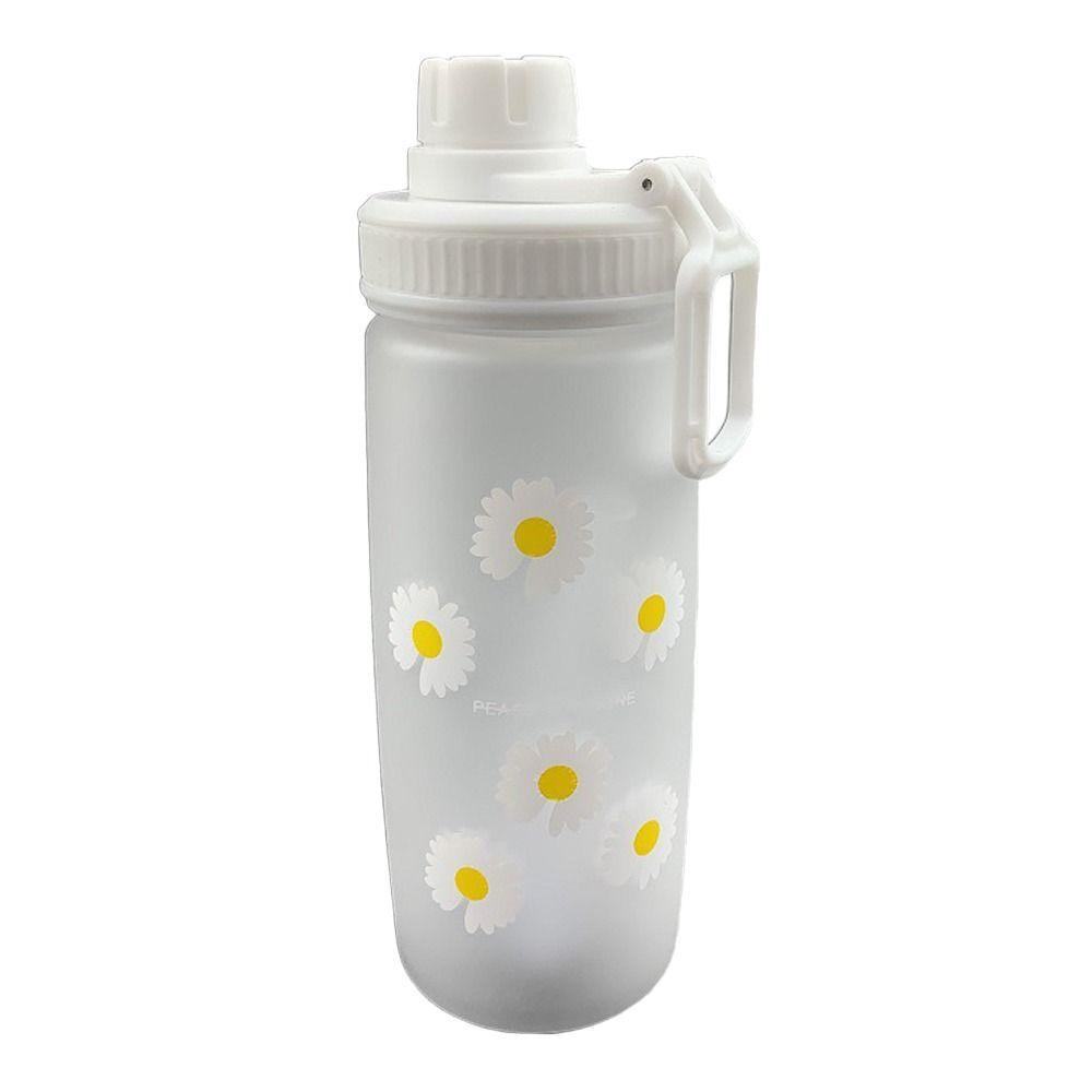 R-FLOWER Botol Air Minum Kreatif Olahraga Perlengkapan Travel Outdoor Portable Frosted Transparan