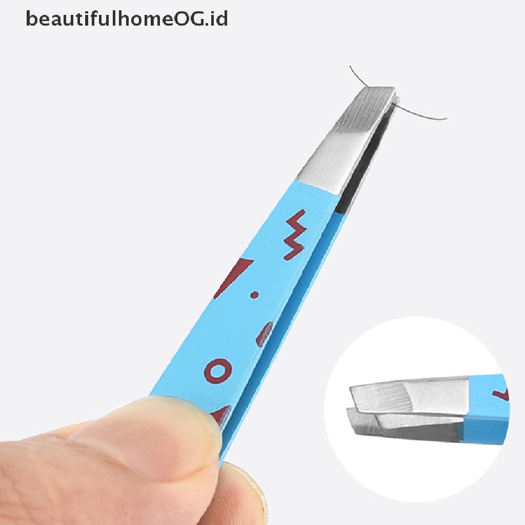 // Lebaran// Pinset Alis Profesional Stainless Steel Klip Alis Miring Alat Makeup **