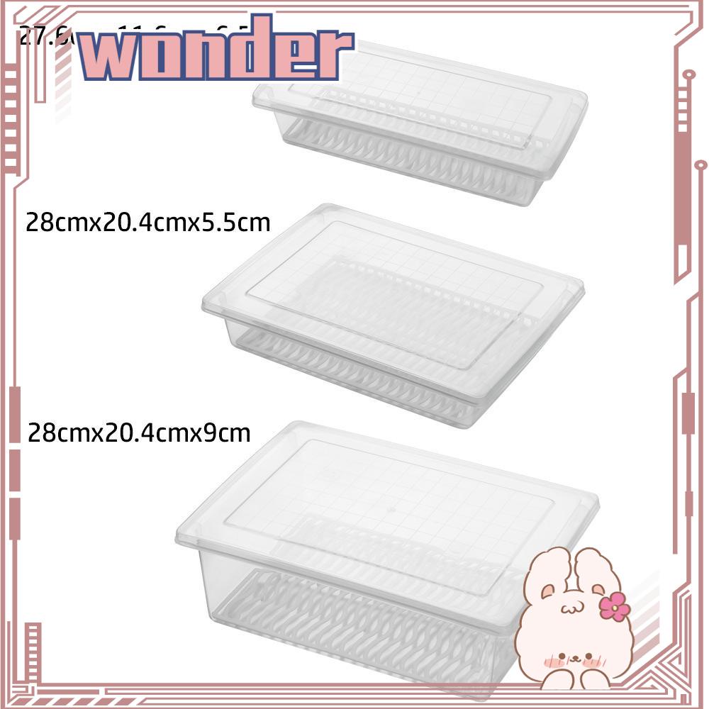 Wonder Drain Storage Box Persegi Panjang Kulkas Seal Pack Wadah Drainase Daging Sayur