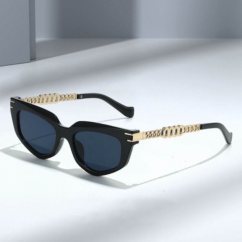 Kacamata Hitam Fashion Square Aesthetic Shades Untuk Wanita/Pria Metal Frame Sunglasses Eyewear