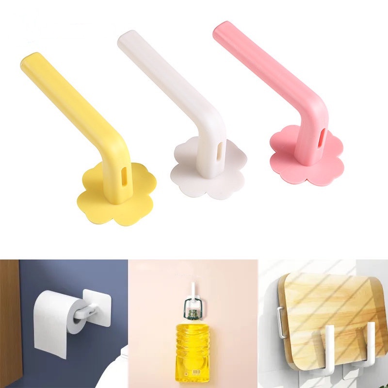 Multifungsi Self-adhesive ABS Bentuk L Kait Bawah Kabinet Kertas Roll Handuk Menebal Holder Gantungan Tisu Rak Penyimpanan Untuk Kamar Mandi Dapur