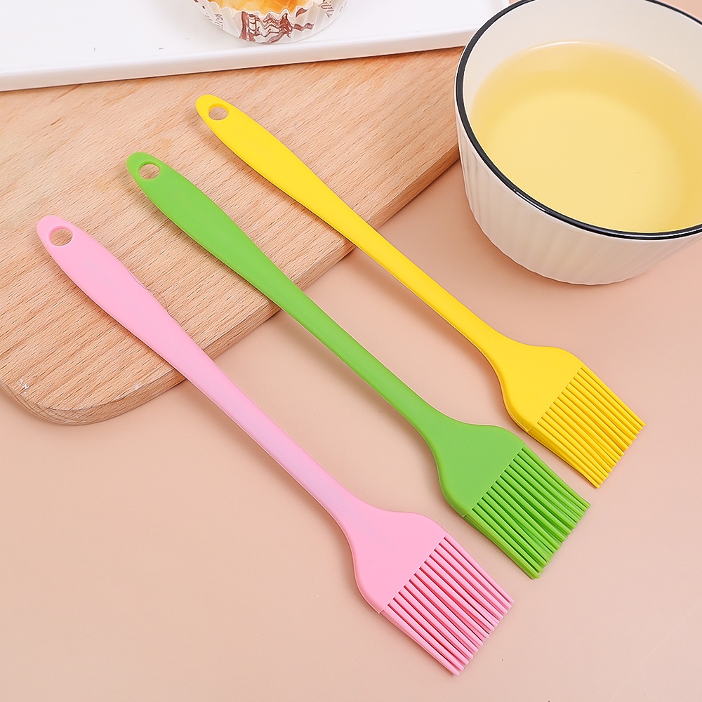 1pc Botol Minyak Portabel Sikat Barbekyu BBQ Brush Alat Bumbu Kue Baking Tools Aksesoris Silicone Oil Brush Tahan Suhu Gadget Dapur