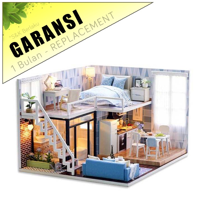 [COD] Miniatur Rumah Boneka DIY Doll House Wooden Furniture Roomdetail Minimalis 3D Mini Bahan Kayu 