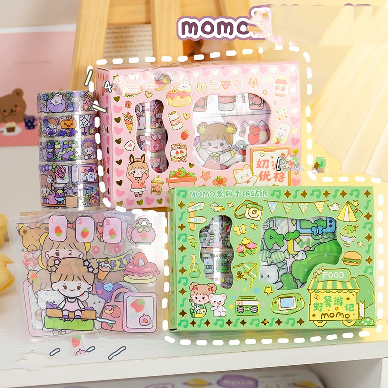 

ROS 204 Sticker Waterproof Sticker Momo Dapat Box 10 Pcs + 4 Roll