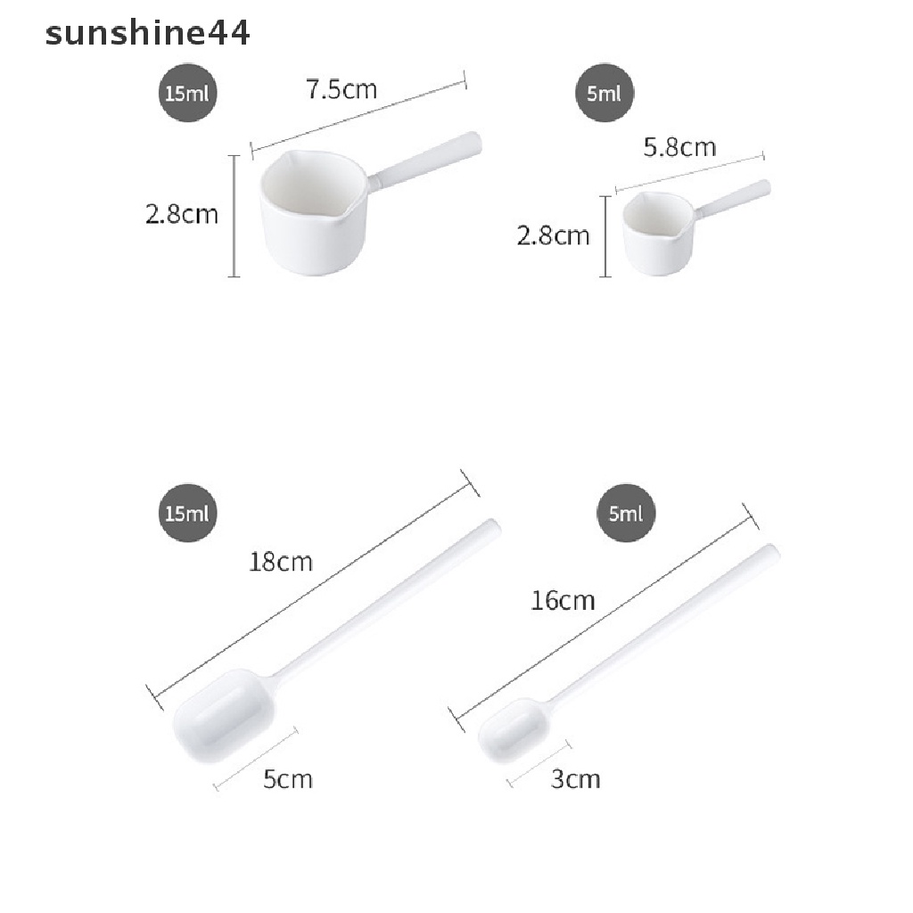 Sunshine 2Pcs/Set Sendok Takar Plastik Gagang Panjang Reusable Spoon Gadget Dapur ID