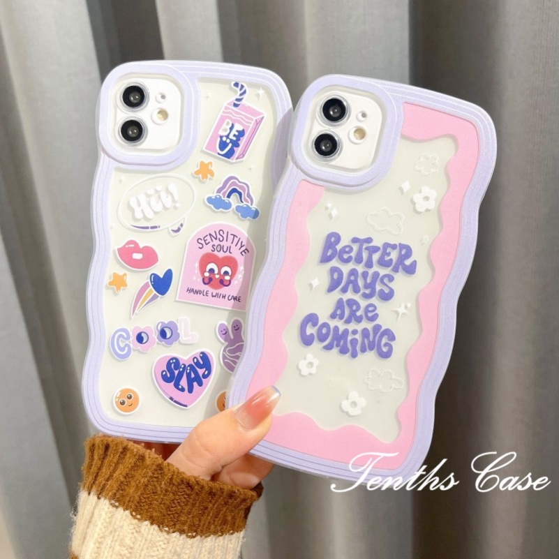 Kompatibel Dengan Samsung S22 S21 S20 Plus S22 S21 S20 Ultra S20 FE S21 FE Note 20Plus Note 20Ultra Wave Edge Fashion Girl Phone Case