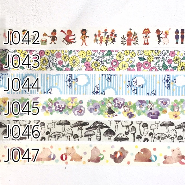 

washi tape sample jepang J042-J047