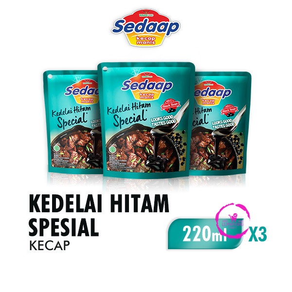 

Sedaap Kecap Manis Kedelai Hitam Spesial 220 ml x 3 Pcs