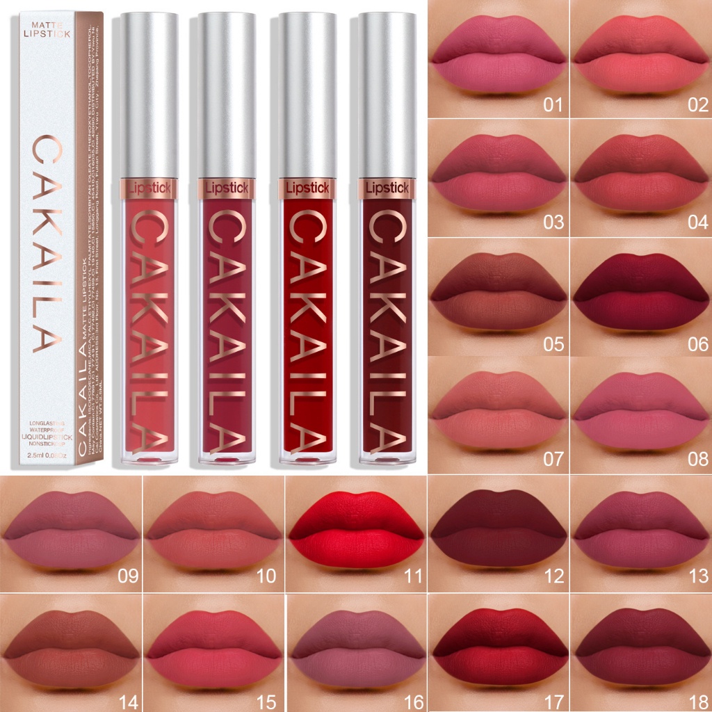 cod★ready★ Cakaila Lipstick Lip Gloss Melting Matte Lip Tint - Lipgloss Liptint Lipcream D278 globalagilaku