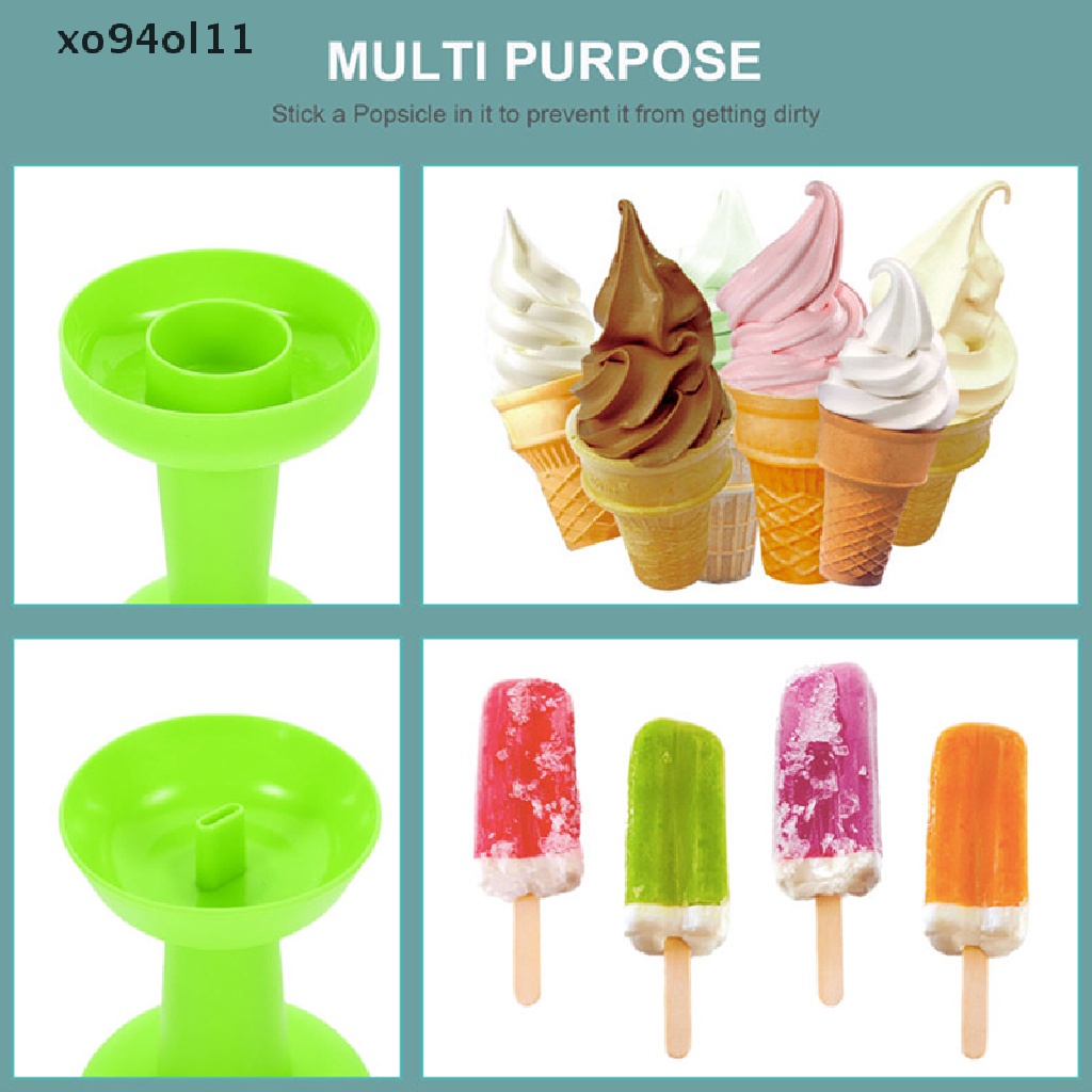 Xo Tempat Es Krim Portable Ujung Ganda Untuk Anak-Anak Drip Guard Cone Popsicle OL