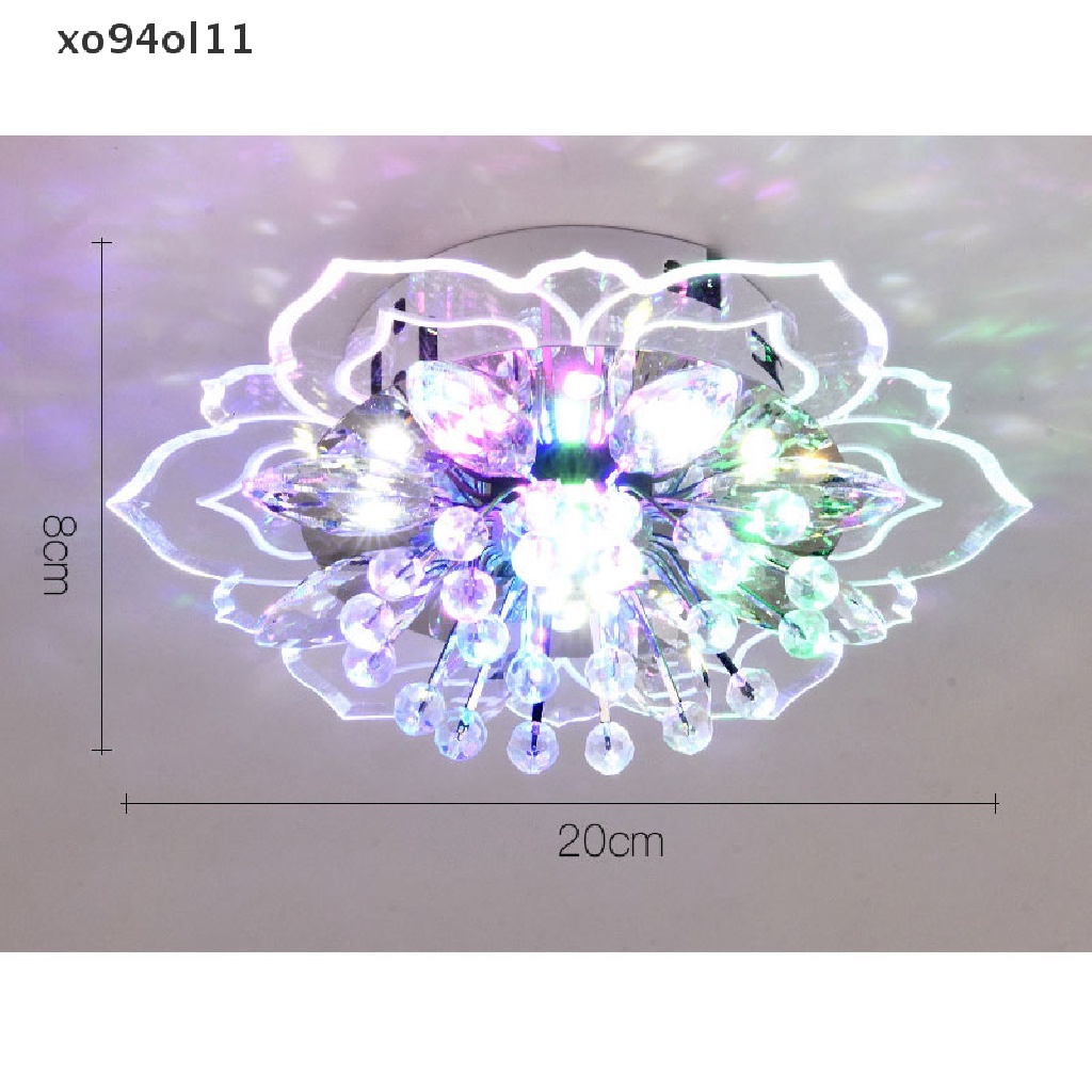 Xo 20cm 9W Modern Crystal LED Fitting Lampu Plafon Lorong Pendant Lamp Chandelier  Ol