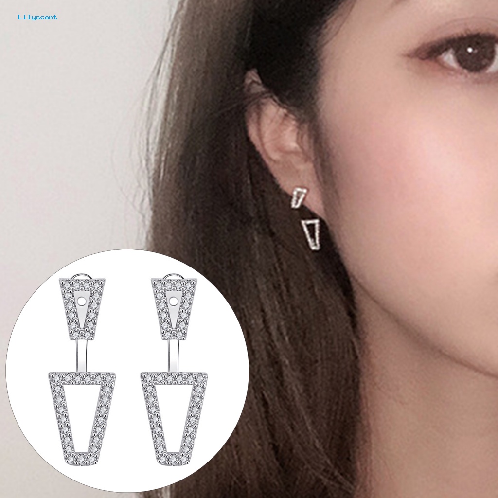 Lilyscent 1pasang Fashion Perhiasan Wanita Anting Untuk Harian Bling Berlian Imitasi Stud Earrings Hypoallergenic