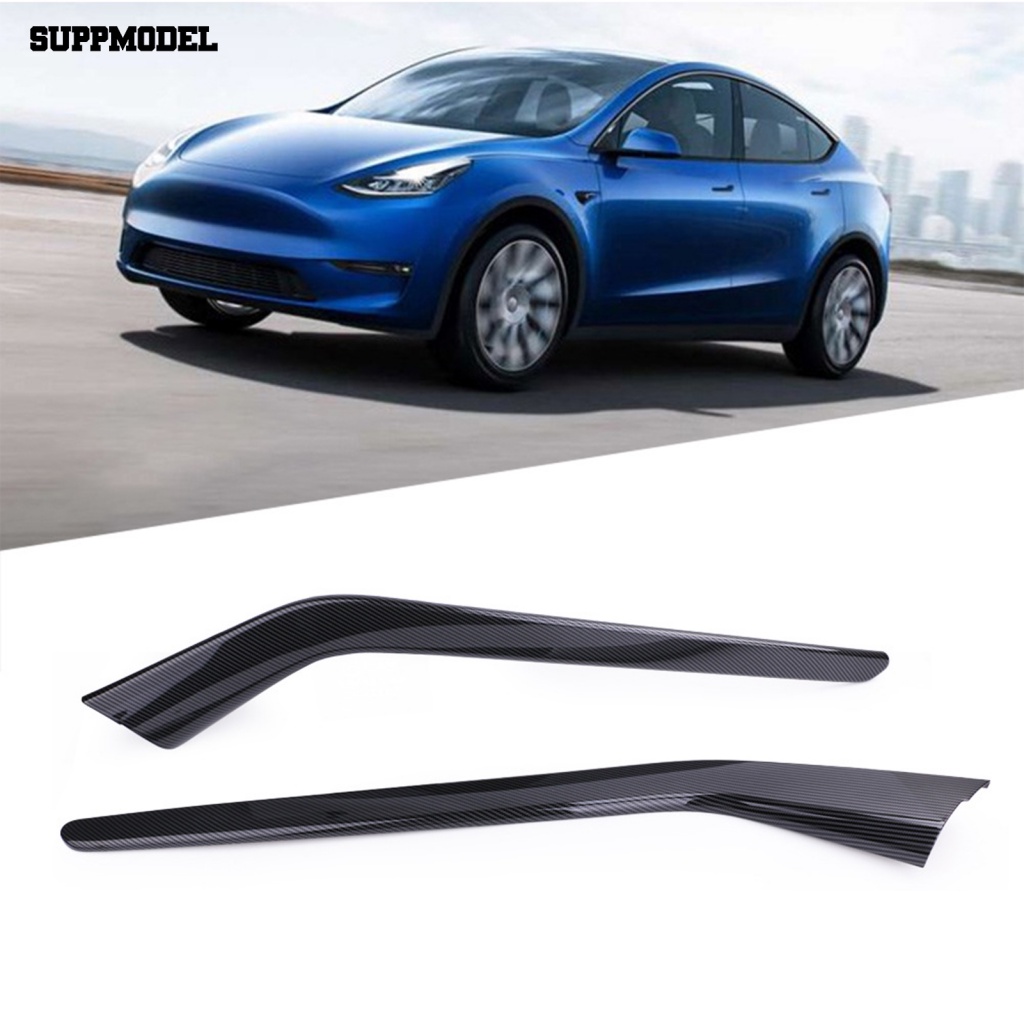 Suppmodel 2Pcs Carbon Fiber Grain Center Console Cover Car Center Console Side Cover Pelindung Untuk Tesla Model3 2019-2021