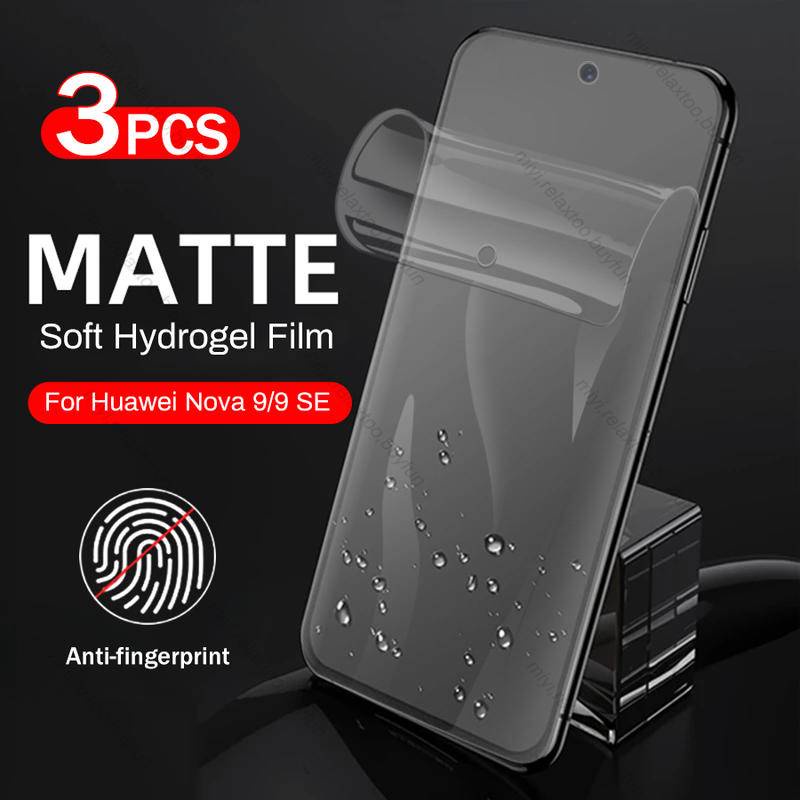 3pcs Film Hidrogel Matte Untuk Huawei P50 P40 P30 P20 Mate50 40 30 20 Pro Y9 Y9S Prime Y7P Y7A Y7 Pro Y6P Pelindung Layar Ada Kaca Untuk Nova 10 8i 7i 4 4e 3i 97 SE Y90 Y70 Plus