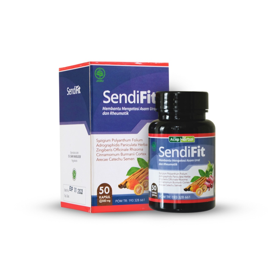 Sendifit Sendi Fit Kapsul Obat Herbal Nyeri Sendi Nyeri Otot Saraf Kejepit Asam Urat Sakit Lutut Sakit Pinggang Pegal Linu Rematik Kesemutan Sakit Kaki Pengoroposan Tulang Kaki Bengkak Patah Tulang ORIGINAL