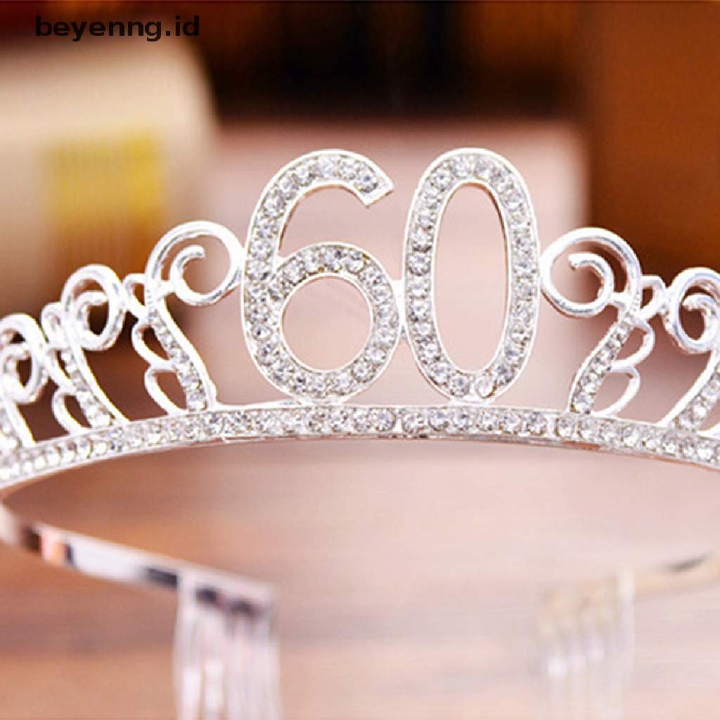 Beyen Wanita 10-60 Ulang Tahun Ratu Pesta Kristal Mahkota Tiara Headband Rambut Band ID