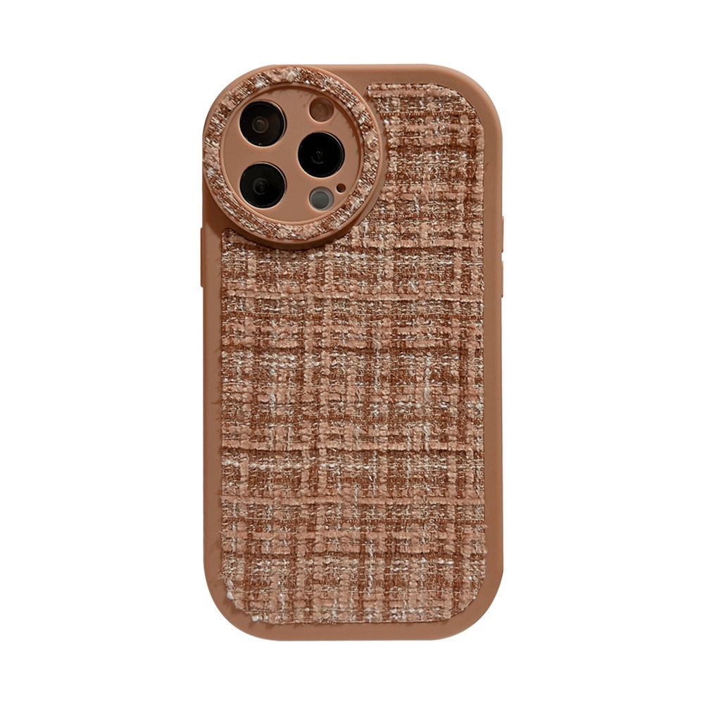 IPHONE Ins Sedikit Harum Angin Pola Rajut Hitam Coklat Hijau Merah Silikon Case Untuk Iphone14 11 12 13 PRO MAX Casing Cover Pelindung AT0203