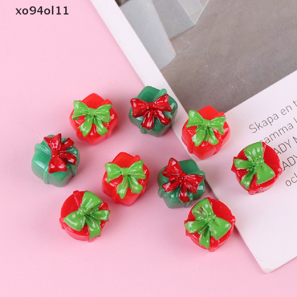 Xo 3Pcs Hiasan Natal Mini Hadiah Kotak Rumah Santa Claus Hadiah Mainan Kerajinan Tangan Deco OL