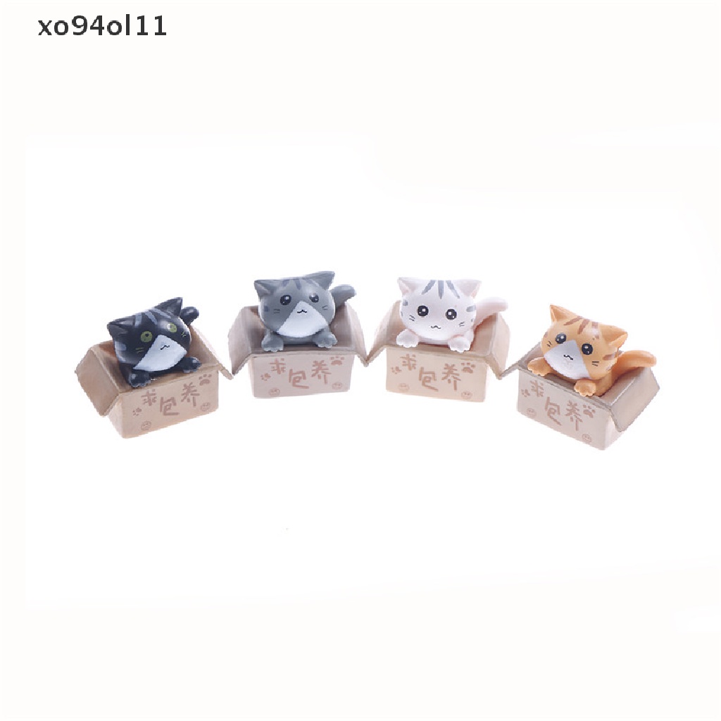 Xo 1PC Ornamen Resin Model Kucing Mini Boneka Miniatur Gaya Mediterania OL