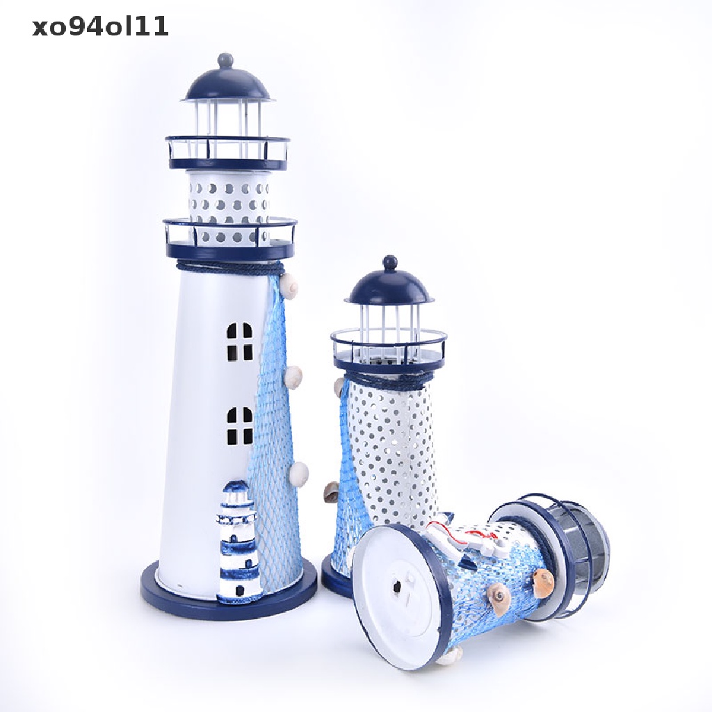 Xo Ocean Flash Mercusuar Jaring Ikan Bintang Laut Shell Ornamen Menara Beacon Metal OL