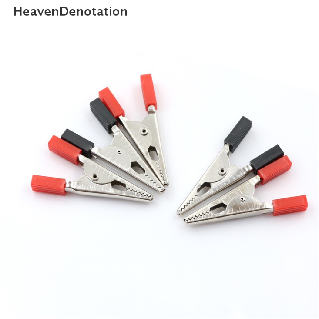 [HeavenDenotation] 5pcs 50mm Plastik Gagang Tahan Lama Test Probe Metal Alligator Clips Dengan Sekrup  Hdv