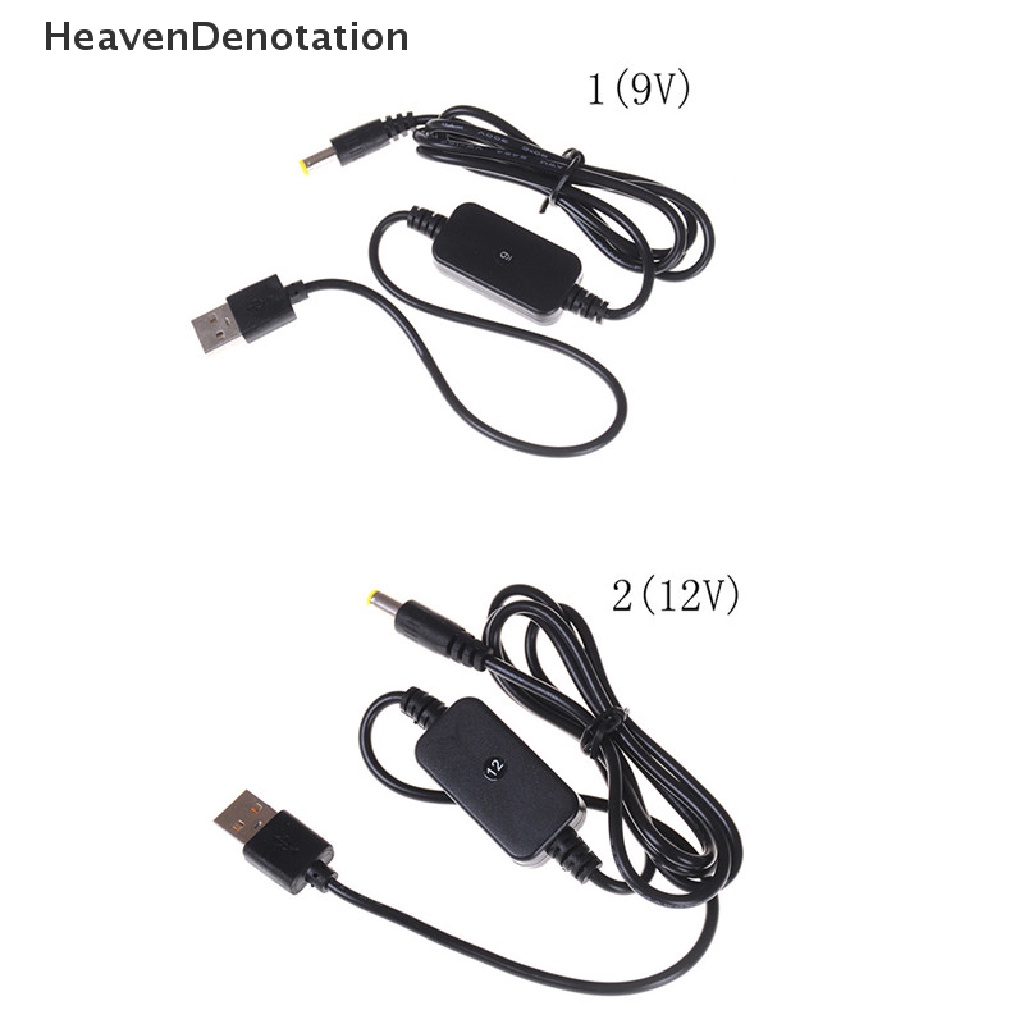 [HeavenDenotation] Kabel Konverter DC-DC Konektor USB 5V Ke 9V/12V Jack 5.5 * 2.1mm Step-up Cable HDV