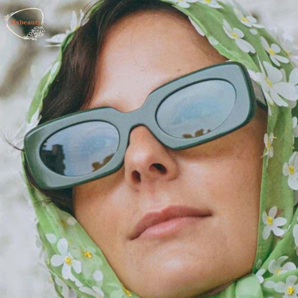 Mxbeauty Kacamata Hitam Persegi Panjang Untuk Pria Eropa Dan Amerika Hitam Persegi Persegi Panjang Bingkai Hijau Matahari Kacamata Gaya Korea Sunglasses