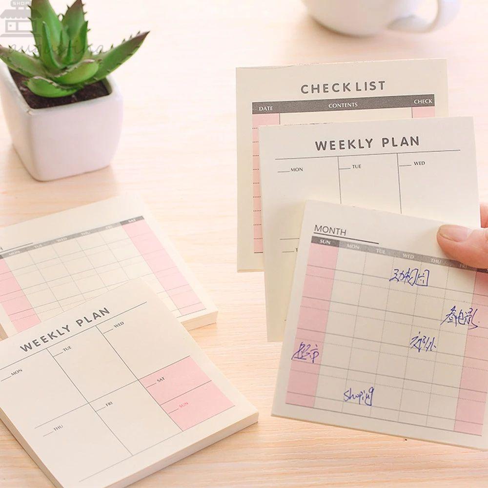 Agustina Memo Pad Kecil Kreatif Check List Notebook Perlengkapan Sekolah Alat Tulis Paket Mingguan
