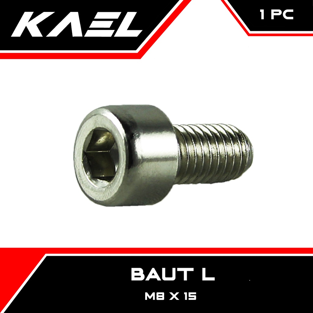 Baut L M8 X 15 Kunci 5 Pitch 1.25 L6 8 x 15 K 5 Baud Bolt