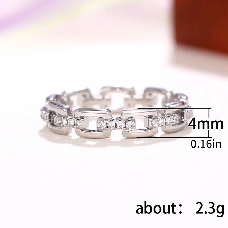 Cincin Desain Klasik Terkait Untuk Pria Wanita Pernikahan Band Aksesoris Dengan CZ Warna Perak Cincin Pasangan Eternity Jewelry