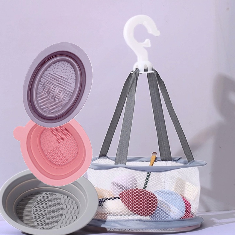 Kuas Makeup Multifungsi Jaring Pengering Kosmetik Puff Cuci Telur Pad Brushes Storage Holder Shelf