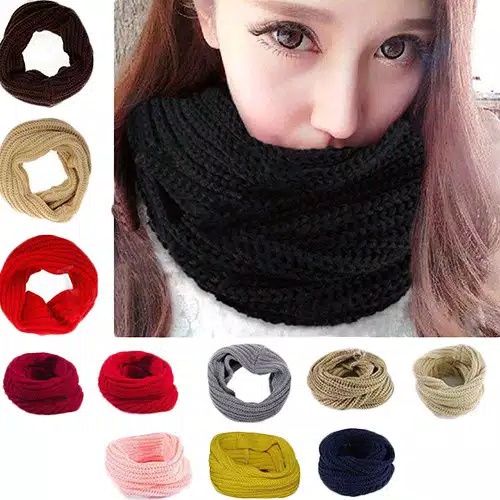 IMPORT WINTER KNIT SCARF INFINITY MUJIGAE UNISEX MAN WOMAN KIDS SYAL LILIT RAJUT MUSIM DINGIN PRIA WANITA ANAK